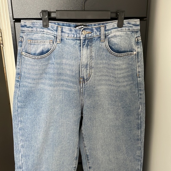 Missy Empire Denim Acid Wash Straight Leg Split Detail Jeans size US 12/UK 14 - Picture 8 of 11